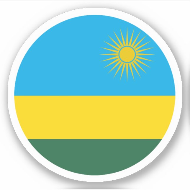Rwanda Flag Round Sticker (Front)