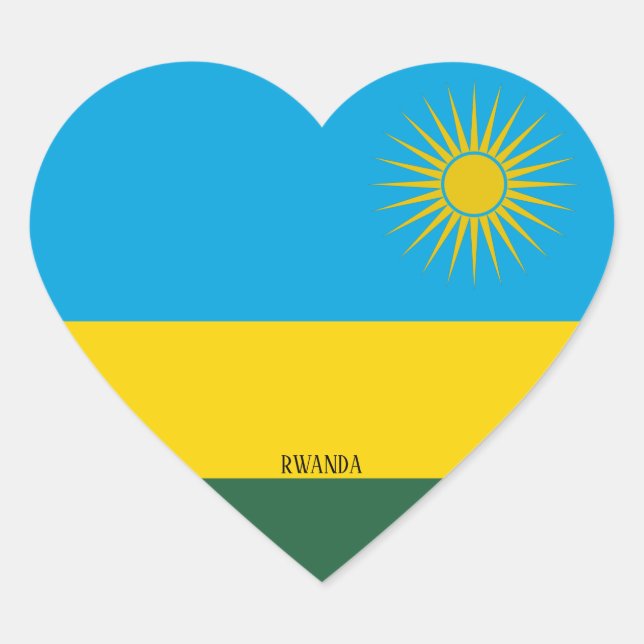 Rwanda Flag Splendid Patriotic Heart Sticker (Front)
