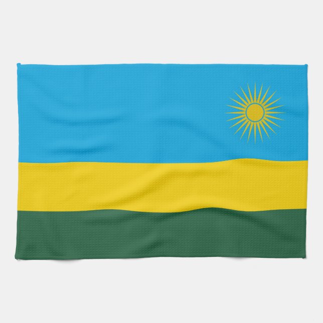 Rwanda Flag Tea Towel (Horizontal)