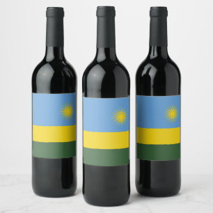 Rwanda flag wine label