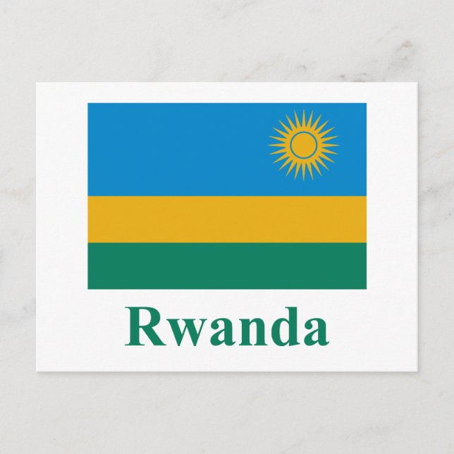 Rwanda Flag with Name Postcard (Front)
