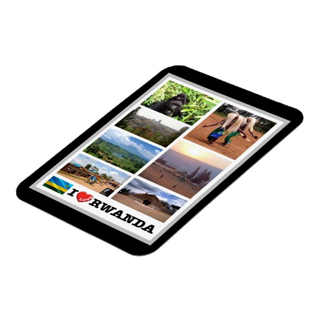 Rwanda - I Love - Magnet (Left Side)