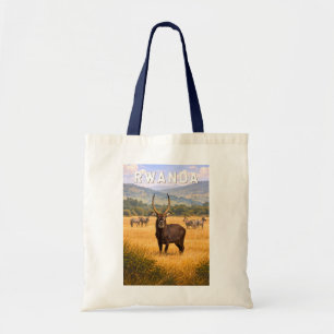 Rwanda Illustration Travel Art Vintage Tote Bag