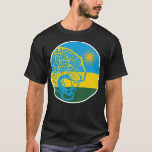Rwanda Leopard Rwandan National Animal Flag T-Shirt