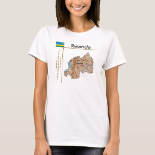 Rwanda Map + Flag + Title T-Shirt