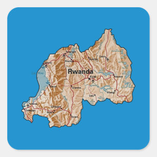 Rwanda Map Sticker