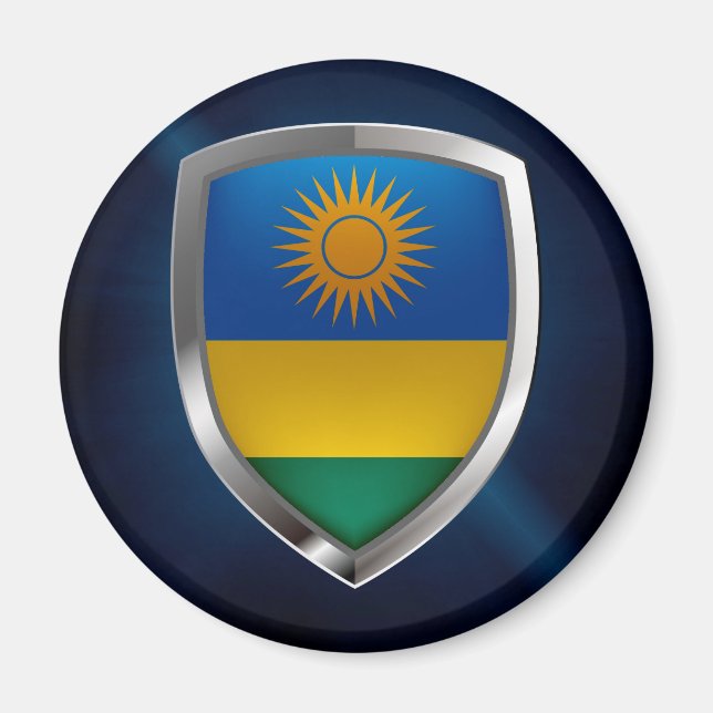 Rwanda Metallic Emblem Magnet (Front)