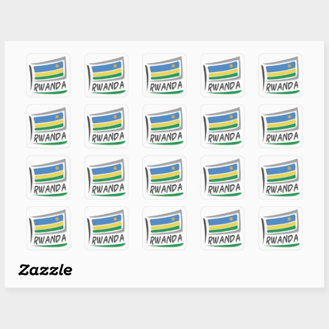 Rwanda  Pride X Flag Square Sticker (Sheet)