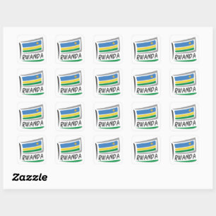 Rwanda  Pride X Flag Square Sticker