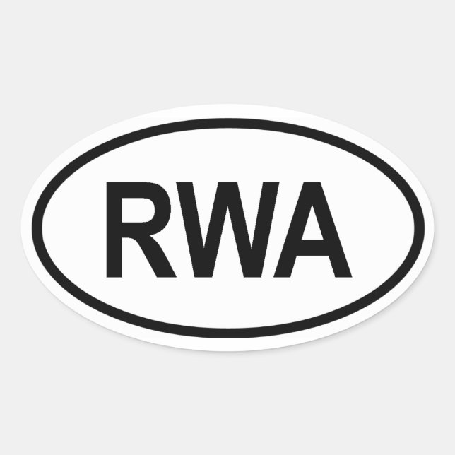 Rwanda "RWA" Oval Sticker (Front)