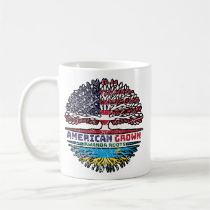 Rwanda Rwandan American USA Tree Roots Flag Coffee Mug