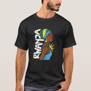 Rwanda Rwandan Flag Africa Map Ethnic Heritage Bla T-Shirt