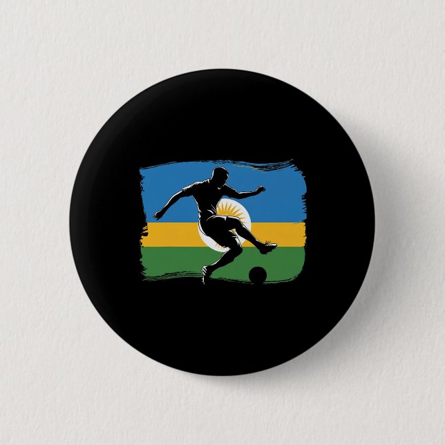 Rwanda Soccer  6 Cm Round Badge (Front)