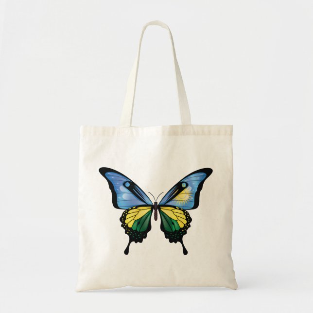 Rwanda Swallowtail Butterfly Flag Tote Bag (Front)