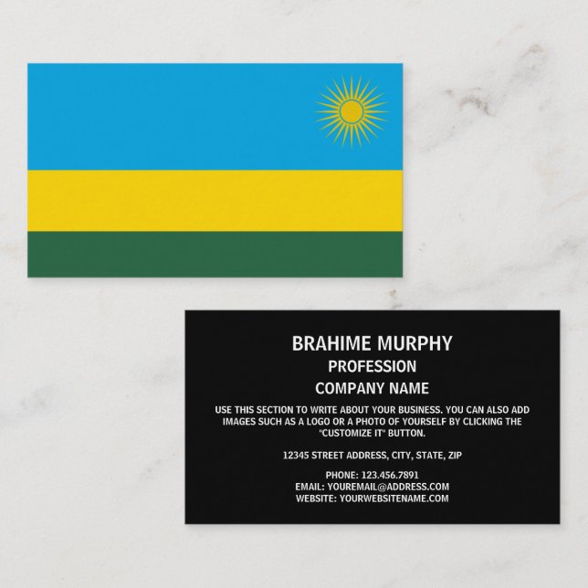 Rwandan Flag, Flag of Rwanda Business Card (Front/Back)