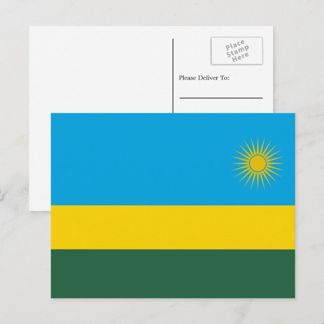 Rwandan Flag, Flag of Rwanda Postcard (Front/Back)
