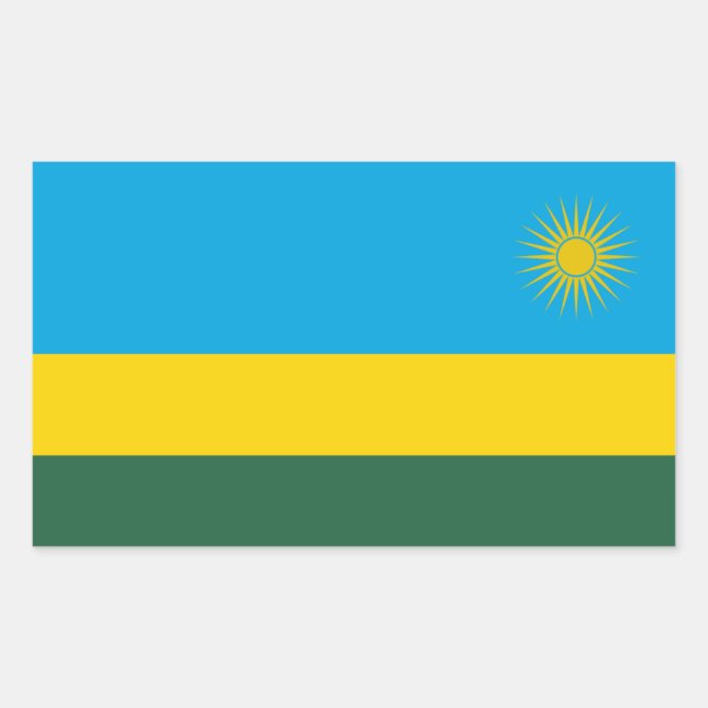 Rwandan Flag, Flag of Rwanda Rectangular Sticker (Front)