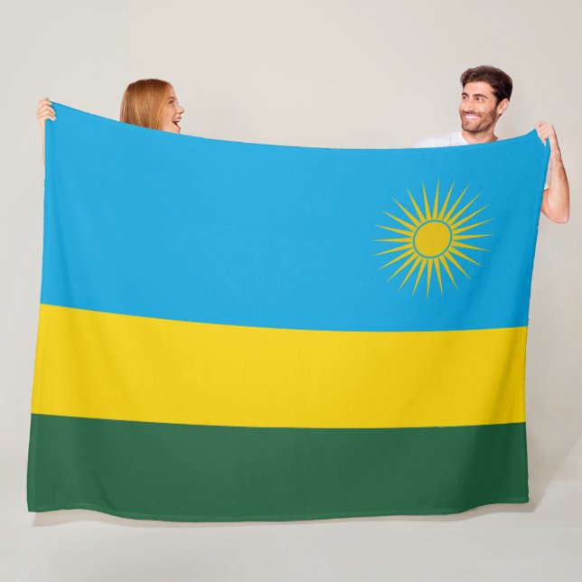 Rwandan Flag (Rwanda) (African Country) Fleece Blanket (In Situ)
