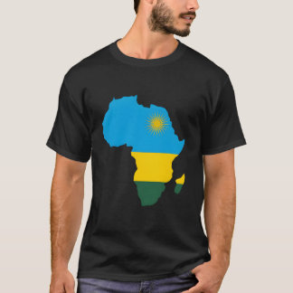 Rwandan Pride Rwanda Flag Africa Map T-Shirt