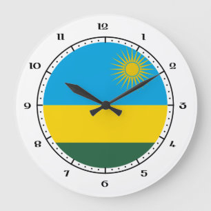 Rwandan / Rwandese flag clocks