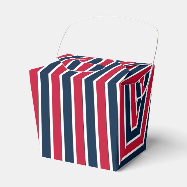 RWB,Baseball Coord Stripes 1-FAVOR BOX, take out Favour Box (Front Side)