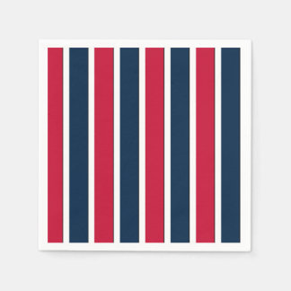 RWB Baseball Coord Stripes 1-PAPER PARTY NAPKINS