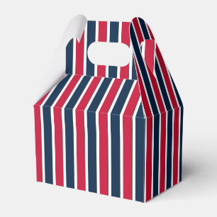 RWB,Baseball Coord Stripes 1-PARTY FAVOR BOX,gable Favour Box