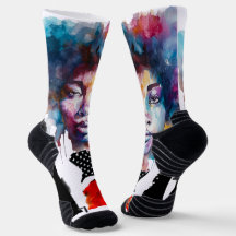 RWB Black and Beautiful American II Crew Socks