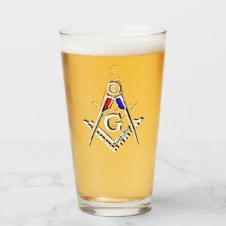 (RWB) Masonic Minds Glass