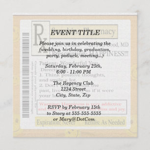 RX Funny Happiness Prescription Invitation