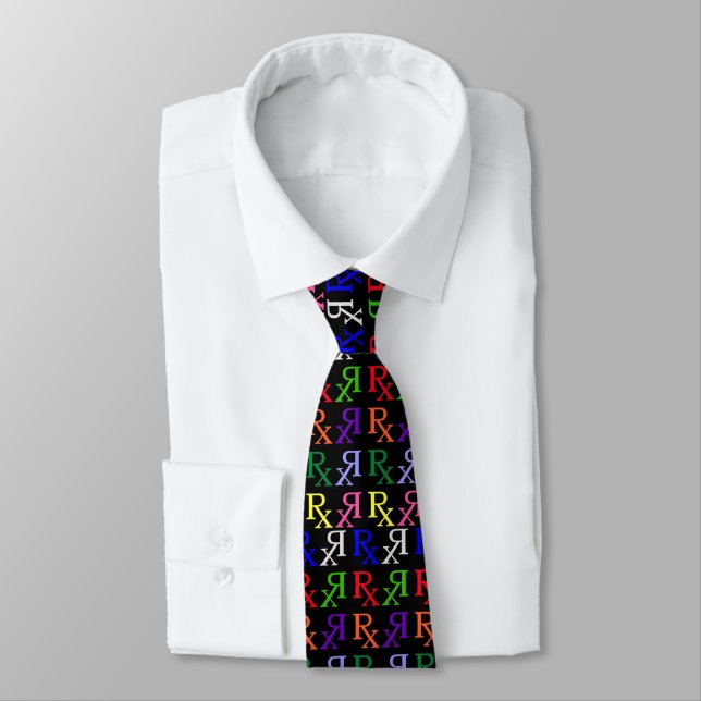 rx logo rainbow black on   black tie (Tied)