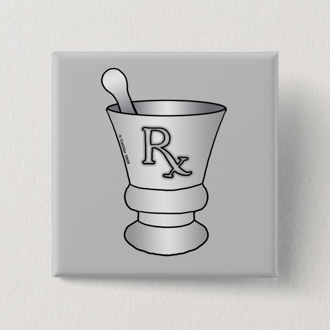RX Mortar Pestle 15 Cm Square Badge (Front)