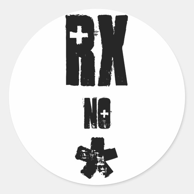 Rx no * classic round sticker (Front)