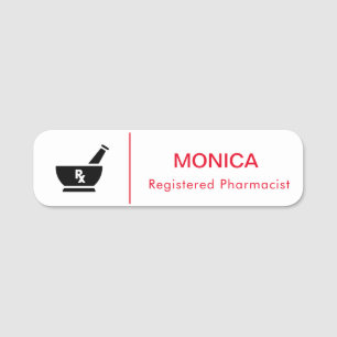 RX Pharmacy Logo Pharmacist Medical Care Name Tag
