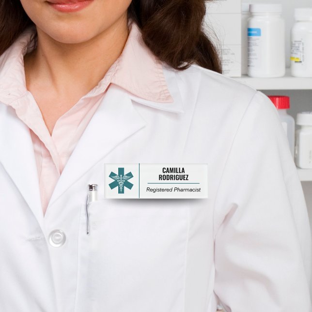 RX Pharmacy Medical Care Name Tag with Logo (RX Pharmacy Medical Care Name Tag with Logo)