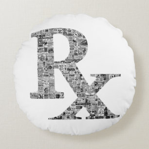 Rx Pharmacy Medical History old ads pillow vintage