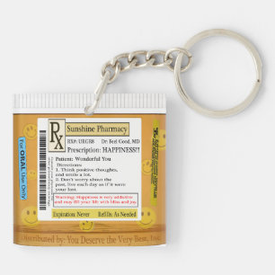 RX Prescription for Happiness Key Ring