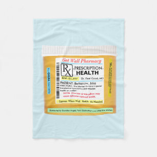 RX Prescription for Health Get Well Blanket