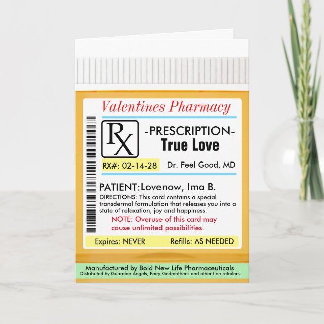 RX Prescription for Love Card (Front)