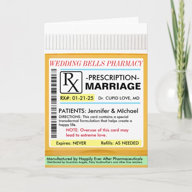 RX Prescription for Marriage Card (Front)