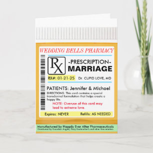RX Prescription for Marriage Card