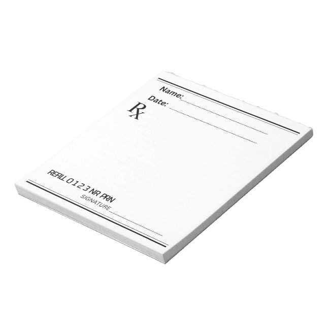 Rx Prescription Pad – Write Your Own Notes (Rotated)
