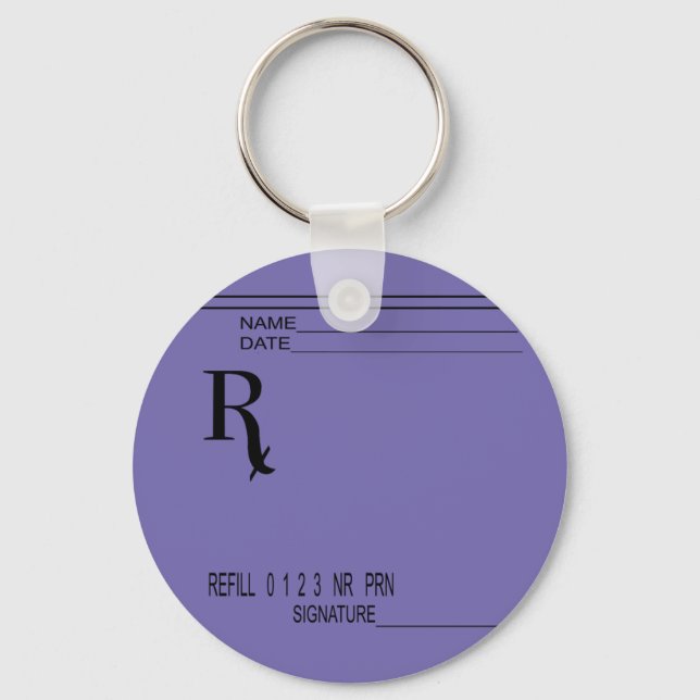 Rx Prescription Pad - Write Your Own Prescription! Key Ring (Front)