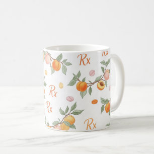 Rx Prescription Peach Pill Pattern Pharmacy Coffee Mug