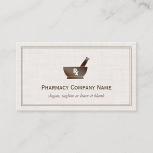 RX Symbol Pharmacy Chemist Company - Classic Linen Business Card