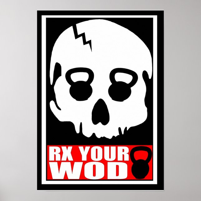 RX Your WOD - Kettlebell Skull Poster (Front)