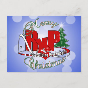 RxP Christmas Prescribing Psychologist. Holiday Postcard