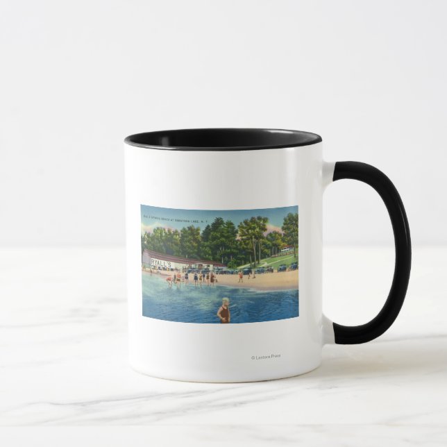 Ryall's Bathing Beach at Saratoga Lake View Mug (Right)