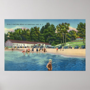 Ryall's Bathing Beach at Saratoga Lake View Poster