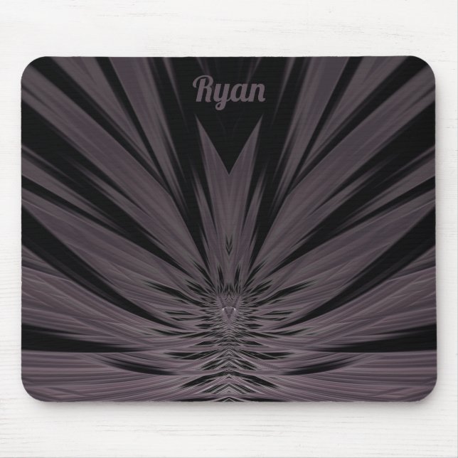 RYAN ~ Black and Gray Fractal Pattern ~ Mouse Mat (Front)